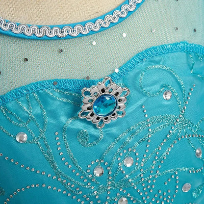 Halloween Elsa Dress for Girls Children Party Princess Costume Kids Disguise with Long Cloak Girl Snow Queen Carnival Clothes Good Vibrations