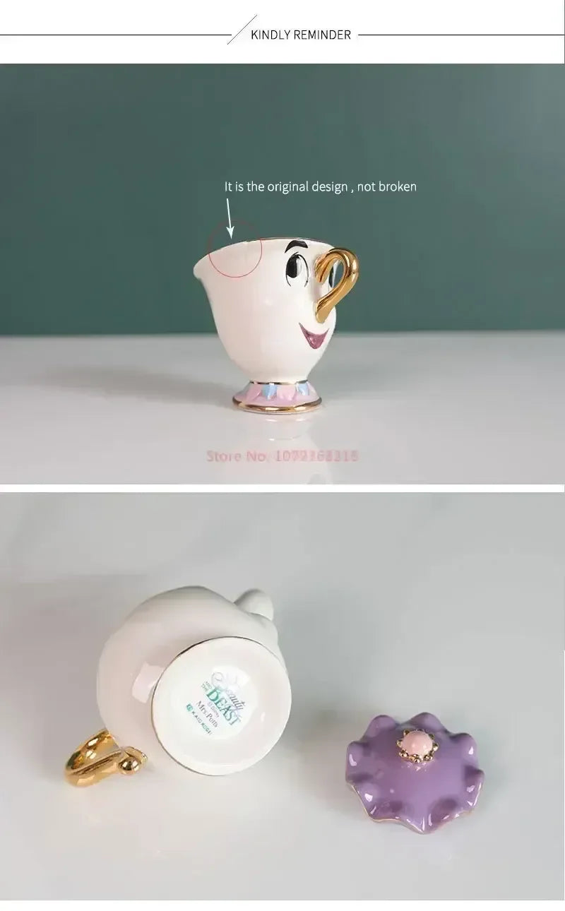 Disney Teapot Cute Cartoon Beauty And The Beast Coffee Pots Mug Mrs Potts Chip Cup Tea Cup Pots One Tea Set Droshipping Desk Gif Good Vibrations Adult Super Store