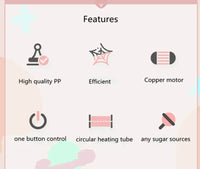 Cotton Candy Machine for Kids DIY Portable with Large Food Grade Splash-Proof Plate Efficient Heating Hard & Sugar Free Good Vibrations