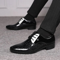Luxury Men's Business Leather Shoes Black Formal Shoes Plus Size 38-49 Mens Wedding Shoe Lace Up Trend Shoes for Men Spring New Good Vibrations