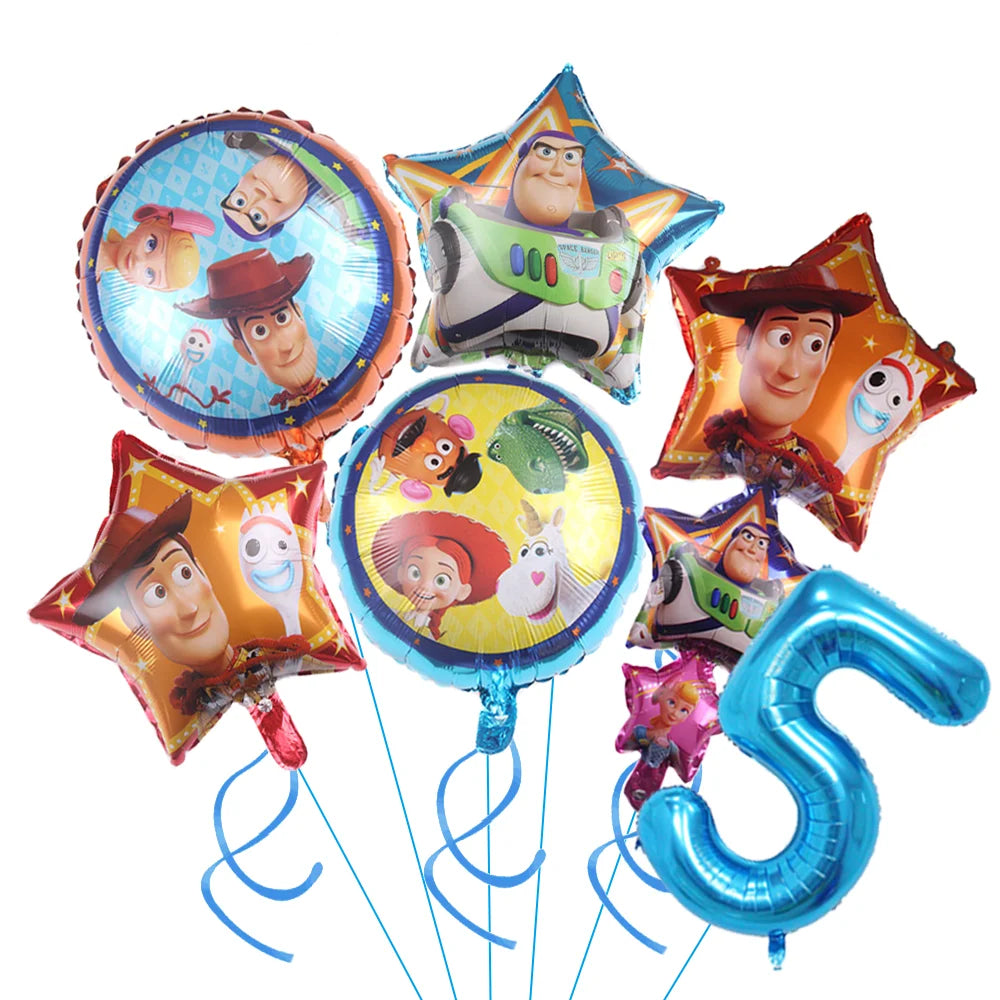 Toy Story Decoration Kids Party Favors Plates Children Girls Birthday Blue Sky White Clouds Balloons Party Supplies Baby Shower Good Vibrations