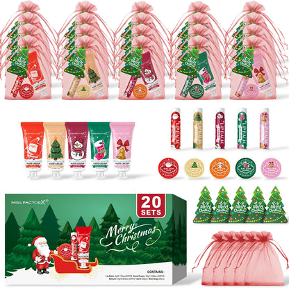 Christmas gift set -100 pieces/box batch lipstick, hand cream, balm, Christmas tree card and red organza bag Good Vibrations