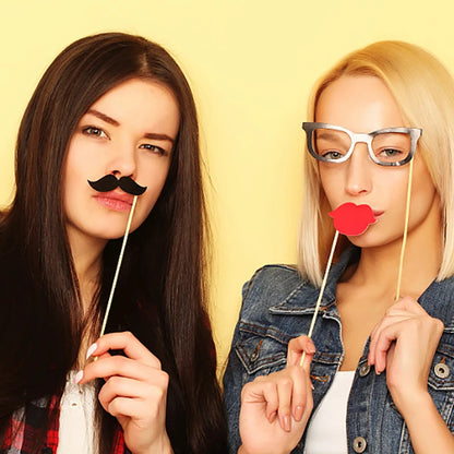 Wedding Decoration Photo Booth Props Bride To Be Hen Party DIY Mustache Lips Bride Photobooth Groom Mr Mrs Bridal Shower Decor Good Vibrations