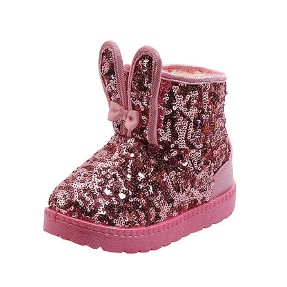 New Winter Children's Girls Snow Boots Cute Baby Girls Boots Thick Anti-proof Warm Fashion Ankle Furry Outdoor Kids Snow Boots Good Vibrations