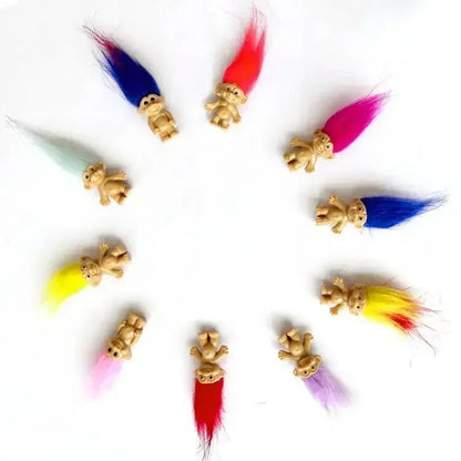 10Pcs/Bag Mini Trolls Dolls Anime Action Figure Colorful Hair Family Members Model Collection Kids Toys for Children's Gift 2025 Good Vibrations
