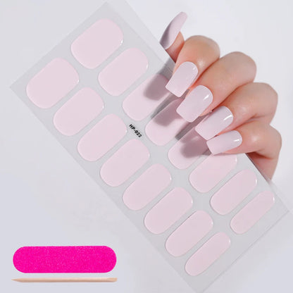 UV Semi-Cured Gel Nail Wraps Stickers Strips French Long Lasting Full Cover LED Gel Semi Cured Nail Sliders For Nail Extension & Good Vibrations
