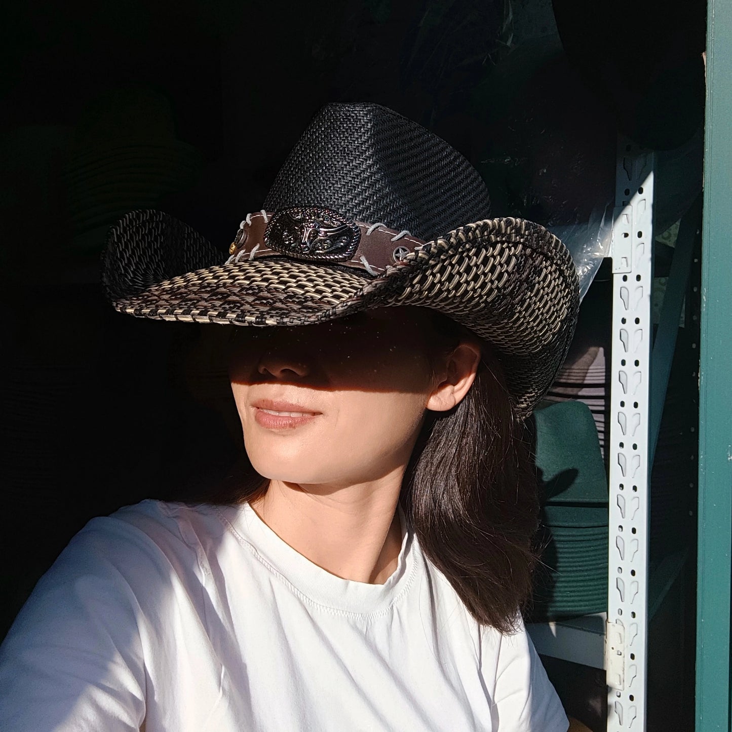 hats straw cowgirl western hat  mexican hat  retro curling hat western cowboy hat outdoor riding hat travel sports hat Good Vibrations