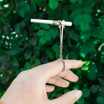 Metal Cigarette Holder Ring Rose Finger Joint Elegant Clip for Women Men Ladies Protecting Fingers from Burn Stain Good Vibrations Adult Super Store