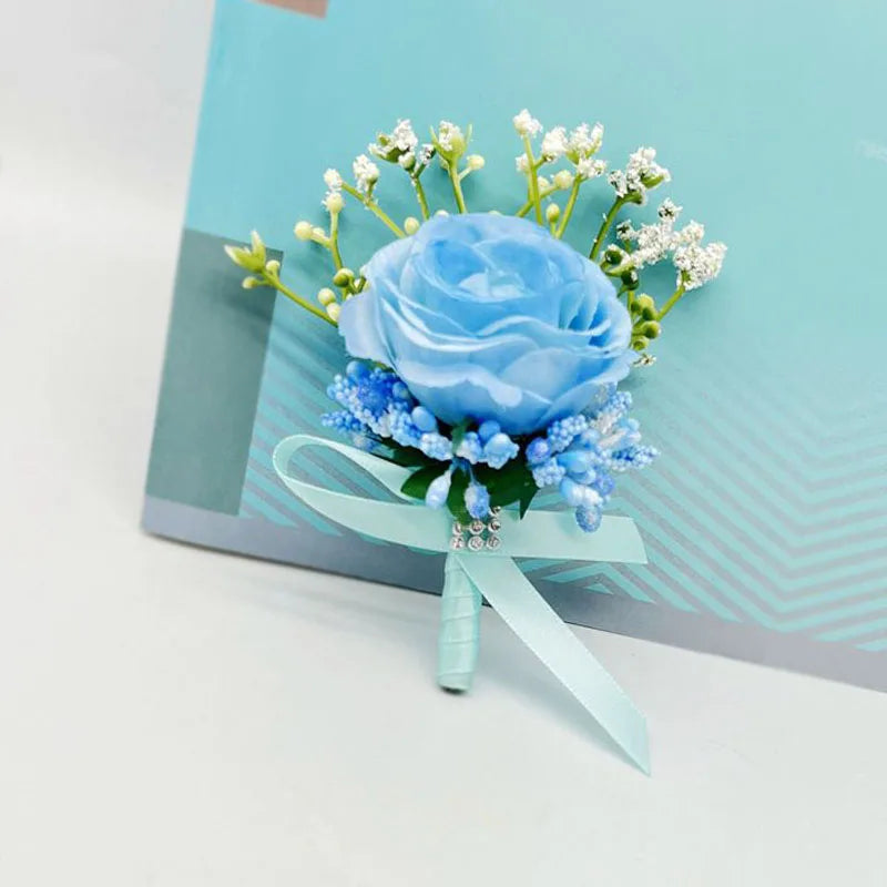 Bridal Bouquet Flowers Bridesmaid Wedding Accessories Blue Artificial Roses Bridal Bouquets Wedding Decoration Marriage Good Vibrations