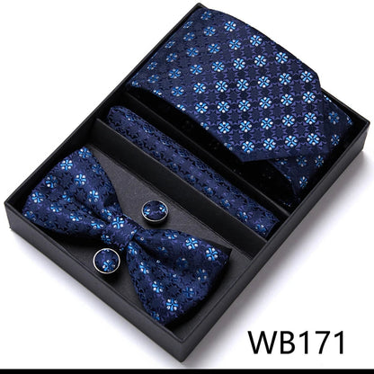 Tie For Men Formal Dress Tuxedo NeckTie Handkerchief Bow Tie Set PlaisyParty Groom Wedding Butterfly Bowtie In Box Good Vibrations