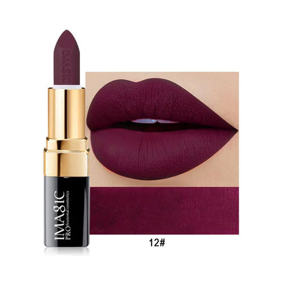 IMAGIC Lipstick Moisturizer Lips Smooth Lip Stick Long Lasting Charming Lip Lipstick Cosmetic Beauty Makeup 12 Colors Good Vibrations