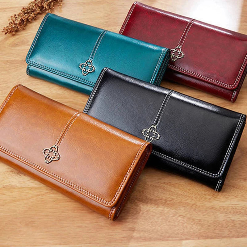 Women's Leather Wallet	Woman Luxury Long Wallets Fashion Women Purses Money Bags 2022 Handbags Womens Purse Cards Holder Good Vibrations