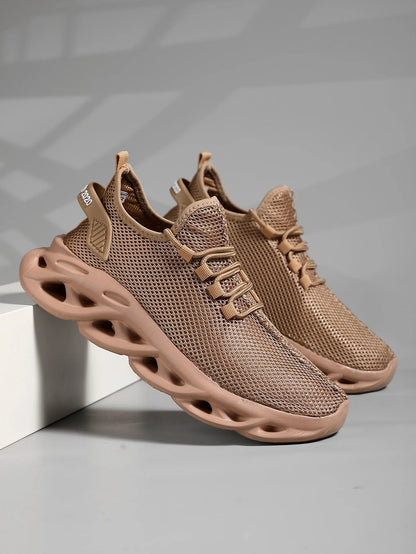 Men Sports Running Black Jogging Shoes Casual Sneakers Brown Outdoor Breathable Mesh Women Light Shock-absorption Black Tennis Good Vibrations