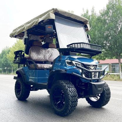 Electric Golf Cart Utility Vehicle 4 Wheels 48V 60V 72V Lithium Battery Off-Road Adult with Rain Cover Golf Buggy Cart Good Vibrations