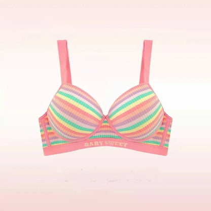 Sexy Bra for Women Tops Dopamine Rainbow Girl Seamless Bra Steel Ring Free Underwear Lingerie Bralette Good Vibrations