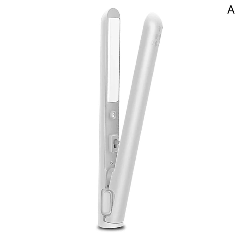 Curling Iron Straightener Usb Rechargeable Hair Straightener Curler Portable Mini 2 In 1 Led Custom Ceramic Coating 25w Good Vibrations