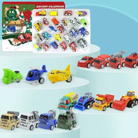 Christmas Advent Calendar Car Toys Military Engineering Fire Truck Car 24 Days Countdown Calendar Gift Box for Kids Xmas Gift Good Vibrations