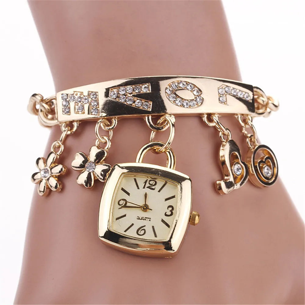 women Love Style steel quartz women bracelet watch Good Vibrations