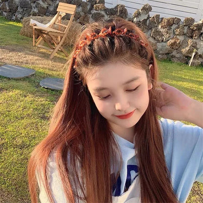 Fashion Women Girls Non-Slip Hair Bands With Clips Double Layer Headbands Hairstyle Bezel Hair Hoop Hair Accessories Headwear Good Vibrations