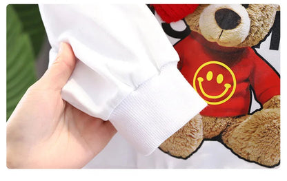 Baby Clothes 2025 New Children's Little Bear Long Sleeve Set Boys and Girls' Letter Sweater Pants Two Piece Set Simple Sportswea Good Vibrations