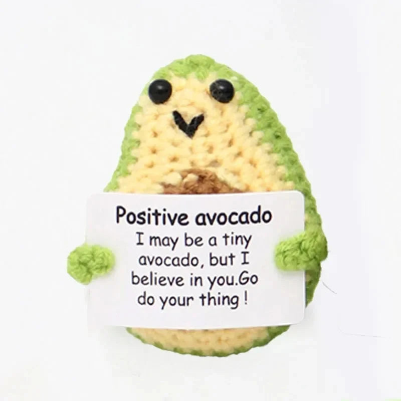 New Positive Energy Hug Pocket Mini Handmade Plush Wool Woven Doll with Card Funny Birthday Holiday Gift Family Room Decoration Good Vibrations