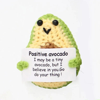New Positive Energy Hug Pocket Mini Handmade Plush Wool Woven Doll with Card Funny Birthday Holiday Gift Family Room Decoration Good Vibrations