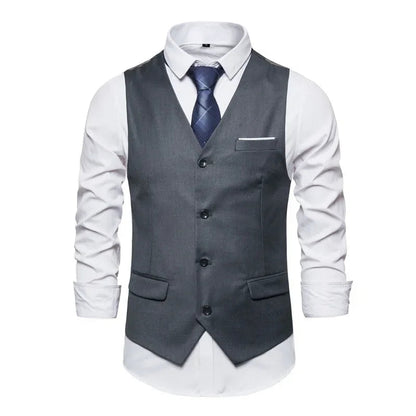 Blue Suit Vest, Men's Business Sleeveless Vests Jacket, Asian size S-6XL, Wedding Party Waistcoat, Red Purple Black Gray Good Vibrations