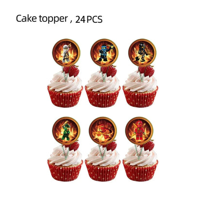 Ninja Them Birthday Party Decorations Kids Disposable Tableware Popcorn Paper Plates Balloons Cup For Boys Baby Shower Supplies Good Vibrations