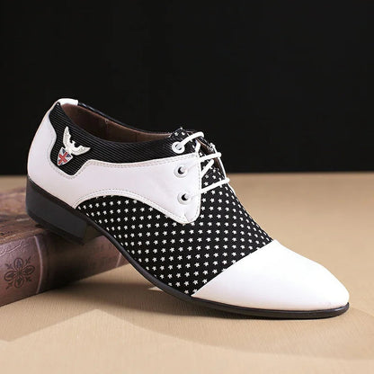 Mens Dress Shoes for Men Lace-Up Fashion Office High Quality Leather Comfy Business Man Formal Shoe Wedding Party Style Footwear Good Vibrations