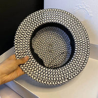 Women's Spring and Summer Top Hats Seaside Sunscreens Beach Sunhats Korean Vacation Casual Flat Hats Good Vibrations