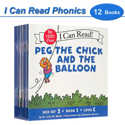 I Can Read Phonics 12 Books/Set My Very First Picture Books English Story Pocket Book for Children Kids Baby Montessori Reading Good Vibrations