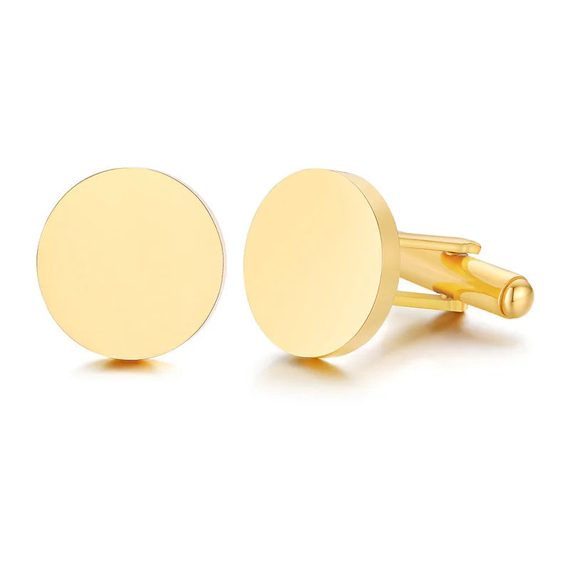 Personalized Engrave Initial Cufflinks for Wedding Birthday Groomsmen Gift Stainless Steel Cufflinks Statement Jewelry Good Vibrations