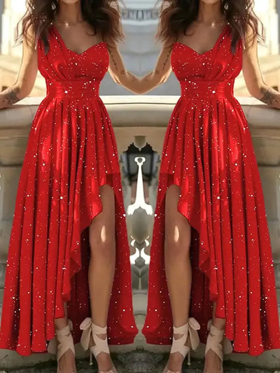 Women Evening Dresses Sexy Elegant Red Cocktail Party Chic Gala Graduation Luxury Formal Occasion Bridesmaid Gown Dress Clothes