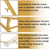 6.9ft Balloon Arch Stand Curved Wedding Arch Backdrop Stand Moon Arch for Ceremony Birthday Party(Gold) Good Vibrations