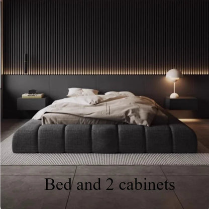 Frame High End Bed Aesthetics Tatami Minimalist Wedding Confortable Bed Master Bedroom Fashionable Design Muebles Furniture Good Vibrations