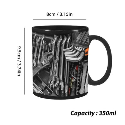Mechanician Mug Funny Black Ceramic Mug For Coffee Large Tea And Coffee Cup Black Ceramic Mug For Whiskey Juice Wine Beer Soup Good Vibrations