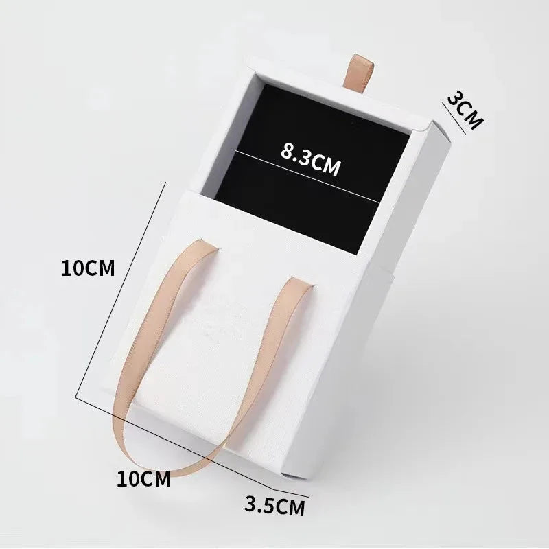 Paper Pull-Out Drawer Jewelry Box Handheld Jewelry Packaging Box Wearing Armor Ring Earring Necklace Storage Gift Box Good Vibrations
