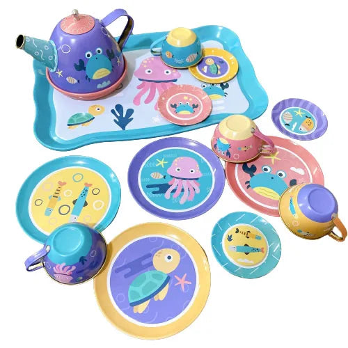 Simulation Tea Set Teapot Kitchen Afternoon Tea Pretend Play Toy Afternoon Tea Play Game Early Education Toys For Children Kids Good Vibrations