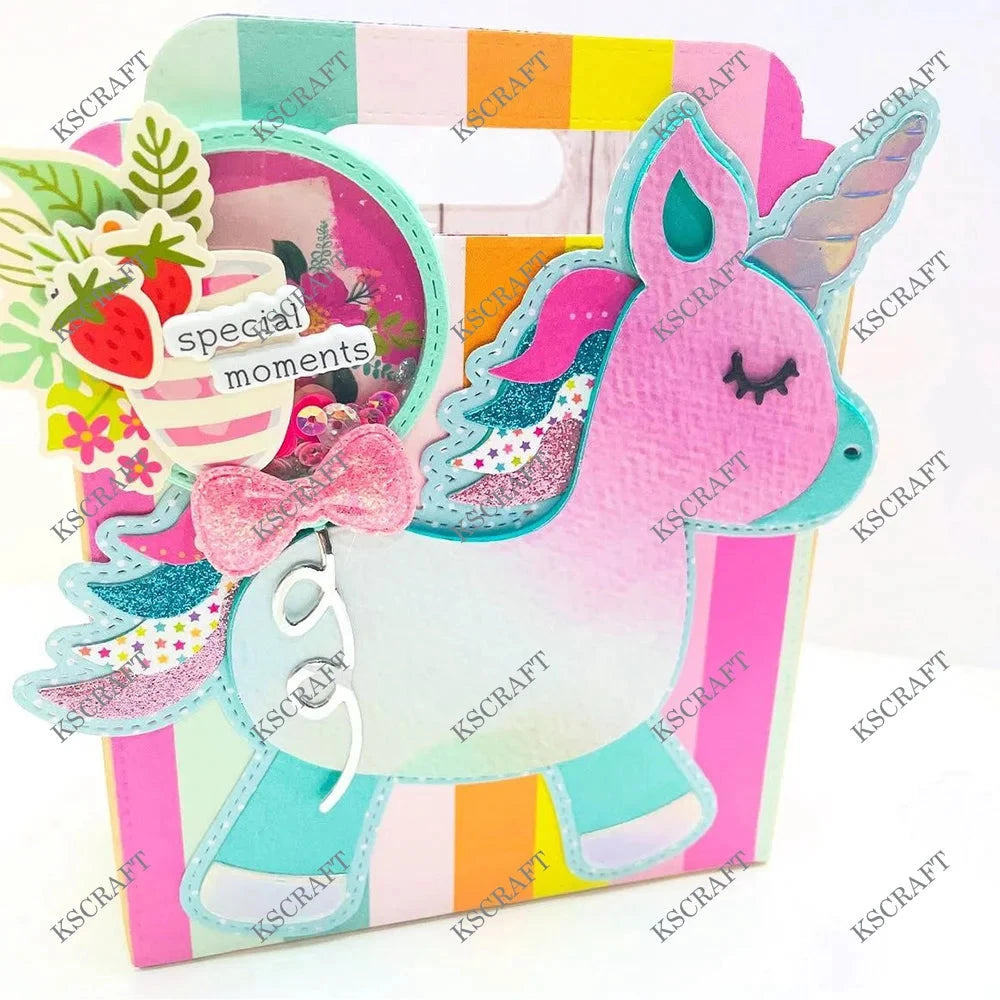 KSCRAFT Pinata Unicorn Mini Album Cutting Dies Stencils for DIY Scrapbooking Decorative Embossing DIY Paper Cards Good Vibrations