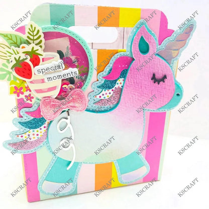 KSCRAFT Pinata Unicorn Mini Album Cutting Dies Stencils for DIY Scrapbooking Decorative Embossing DIY Paper Cards Good Vibrations