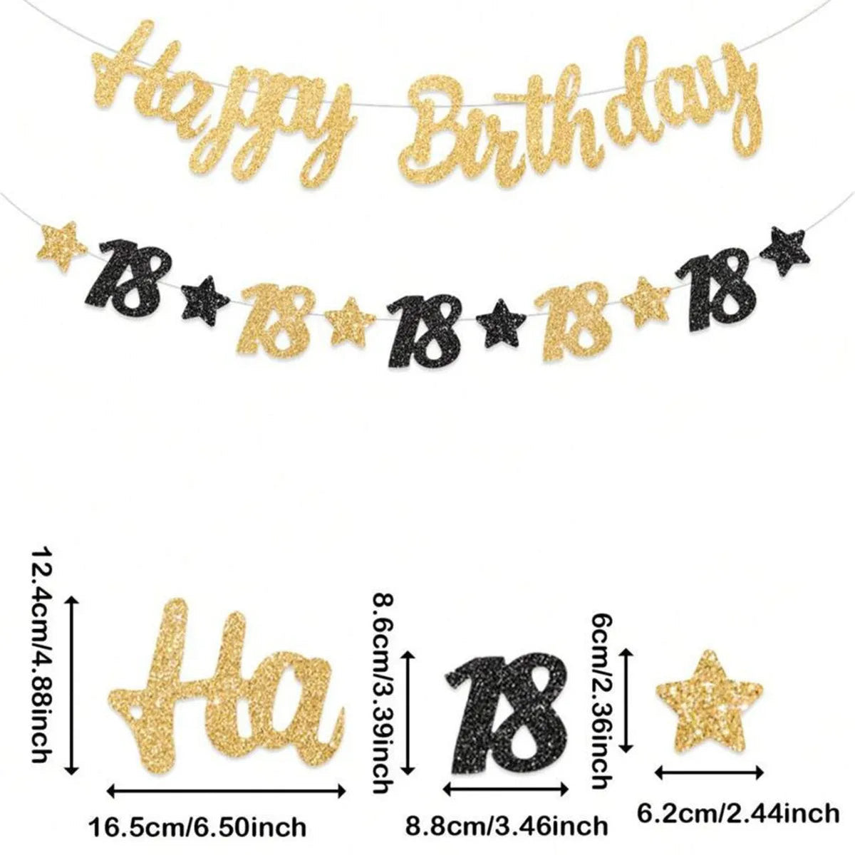 18th 20th 30th 40th 50th Birthday Party decor Supplies for Men Women Black and Gold 18th~60th Years Old Party banner Decoration Good Vibrations