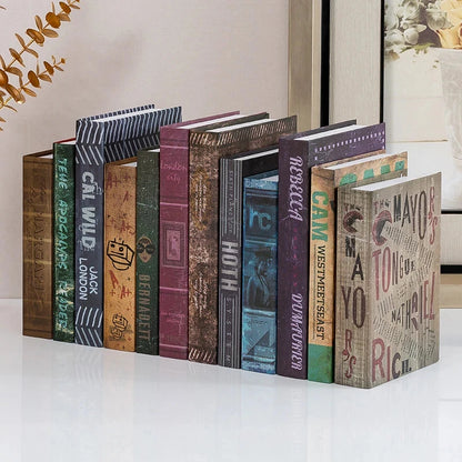 Modern fake book ornament Nordic light luxury simulation book living room home store decoration photo props book case box Good Vibrations