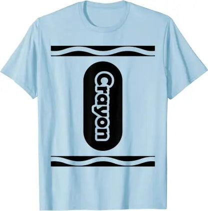 Pick Any Color Crayon Box Halloween Costume Couple & Group T-Shirt Gifts Letters Printed Graphic Tee Tops Basic Cotton Outfits Good Vibrations