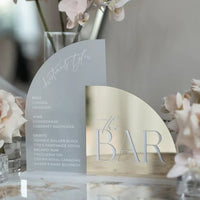 1p Arch Gold Acrylic Bar Sign- Arched Gold Wedding Bar Sign - Signature Drinks Wedding Sign - Wedding Bar Menu - Wedding Signage Good Vibrations