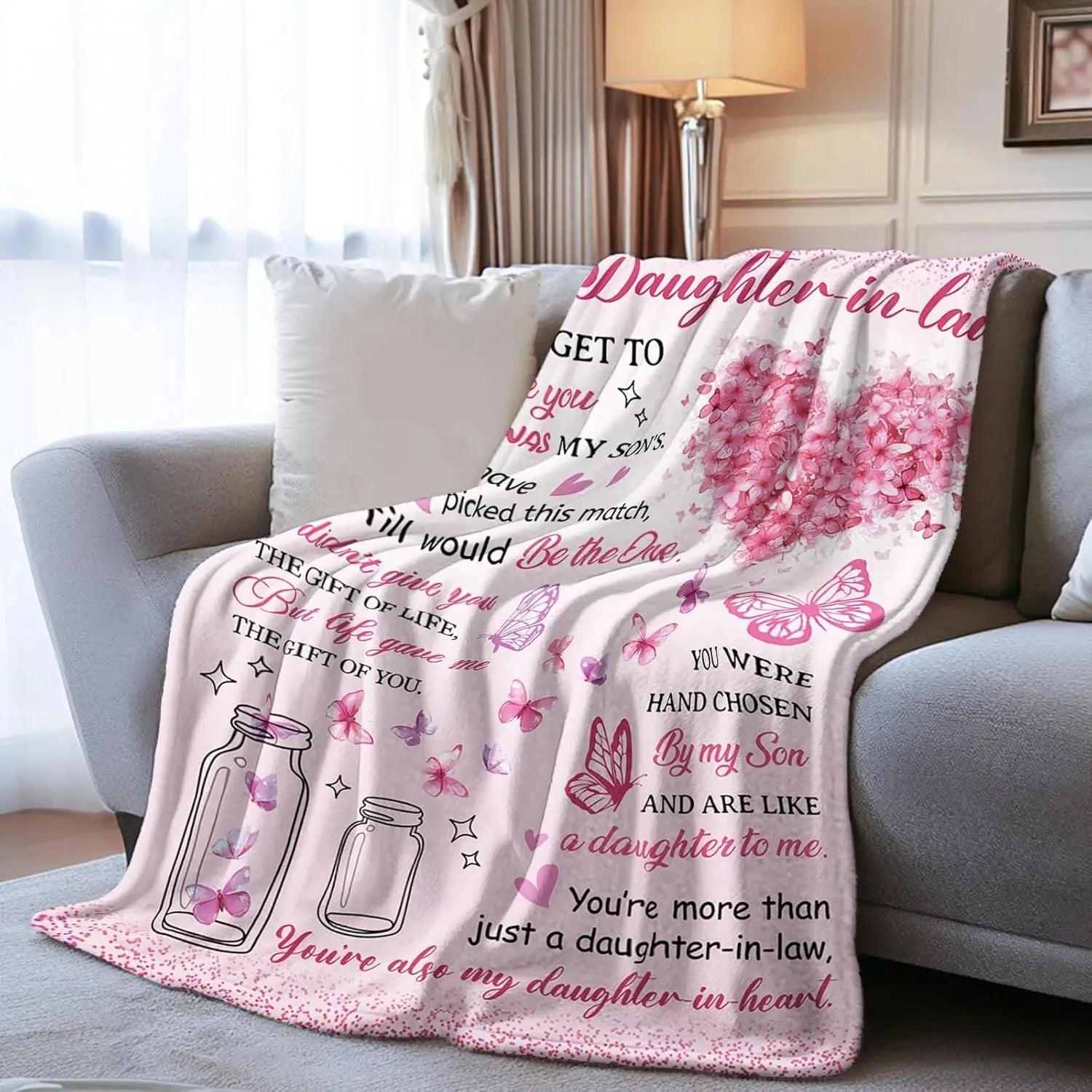 Daughter in Law Blanket from Mom, Mothers Day Blanket Gifts for Daughter, to My Daughters for Women, Future Daughters Gift, Birt Good Vibrations