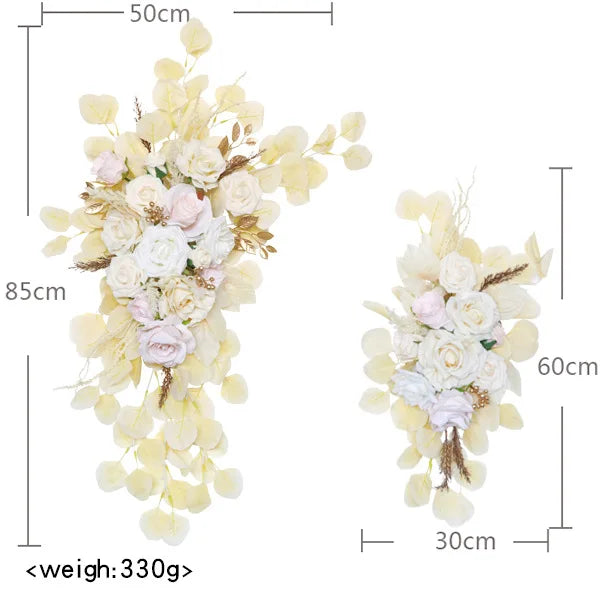 Yannew Artificial Arch Flowers Swag for Boho Wedding Baby Shower Ceremony Flower Garlands Arrangement Reception Backdrop Decor Good Vibrations