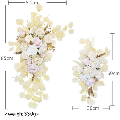 Yannew Artificial Arch Flowers Swag for Boho Wedding Baby Shower Ceremony Flower Garlands Arrangement Reception Backdrop Decor Good Vibrations