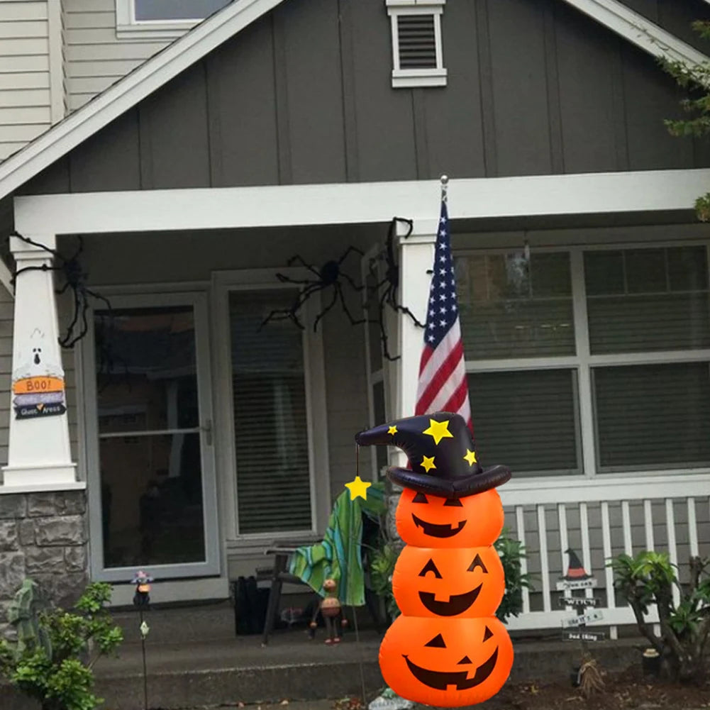 Halloween Standing Inflatable Pumpkin Windproof Inflatable Pumpkin Ghost Horror Festival Theme Indoor Outdoor Garden Decorations Good Vibrations