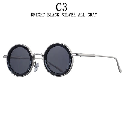 Round Steampunk Sunglass Men Vintage Punk Sunglasses Women Trendy Retro Fashion Glasses Gafas De Sol Hombre Lunette Soleil Femme Good Vibrations
