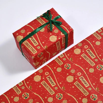 Christmas Gift Wrapping Paper Flower Bouquet Packing Kraft Paper DIY Crafts Paper Christmas New Year Party Packaging Decoration Good Vibrations